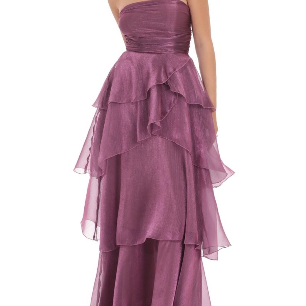 Lucy in the Sky Strapless Layered Dress in Purple